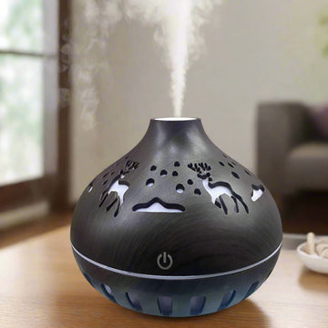 Elegant Ultrasonic Essential Oil Diffuser with Deer Cutout Design