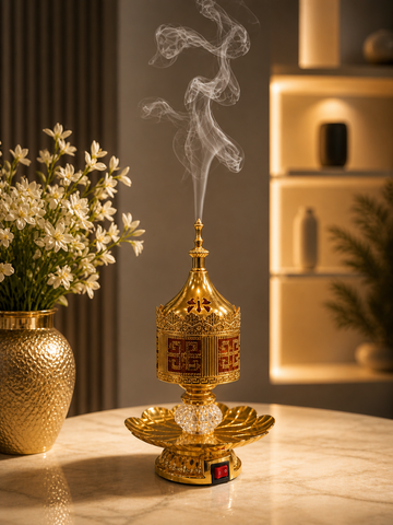 Luxury Golden Electric Bakhoor Dan Arabic Oud Incense Burner