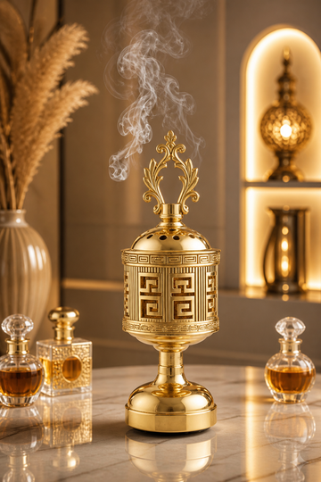 Luxury Golden Arabic Electric Bakhoor Dan Premium Oud Incense Burner
